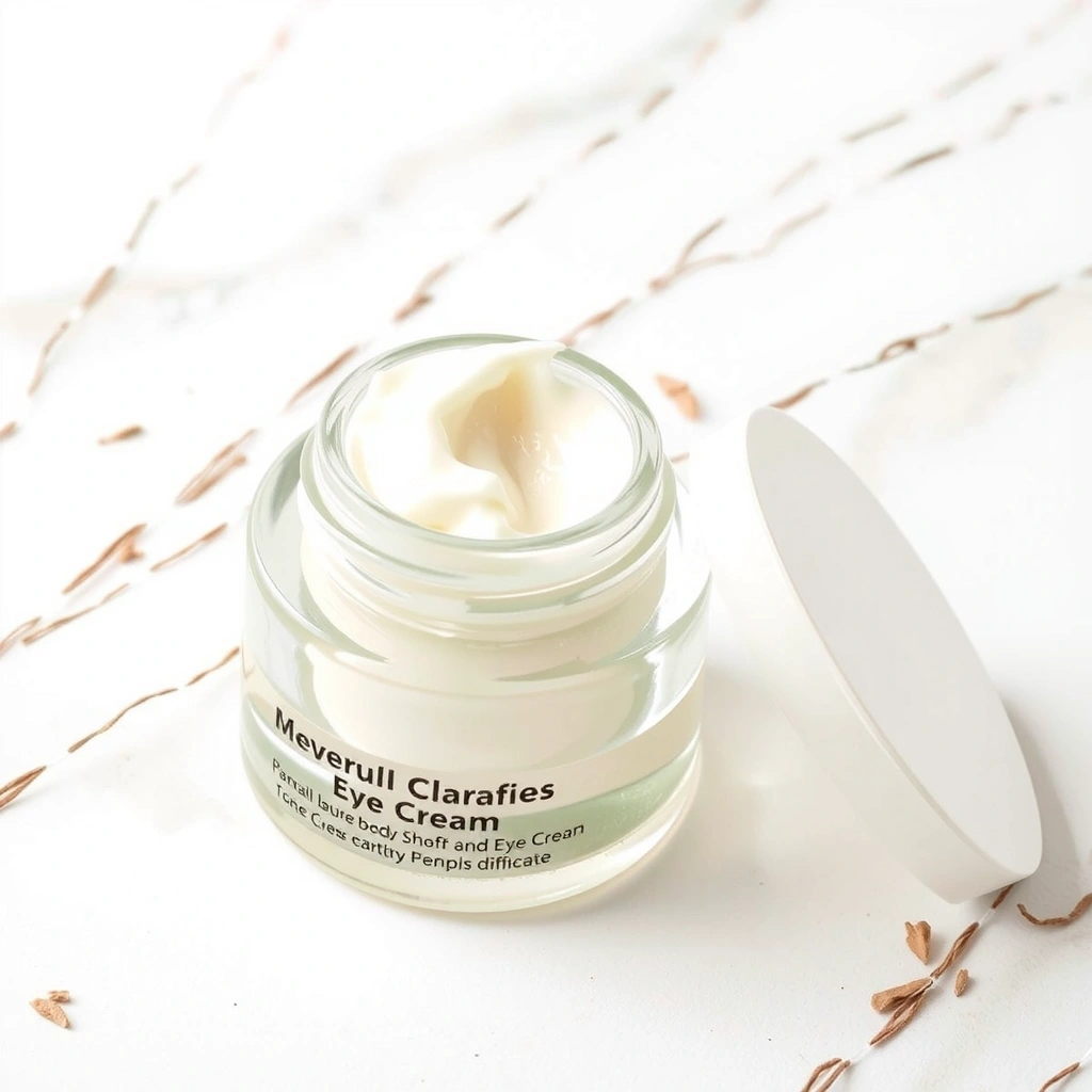 Delicate eye cream in a small jar