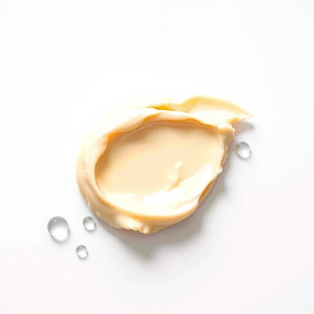 Hydrating cream dropping water droplets